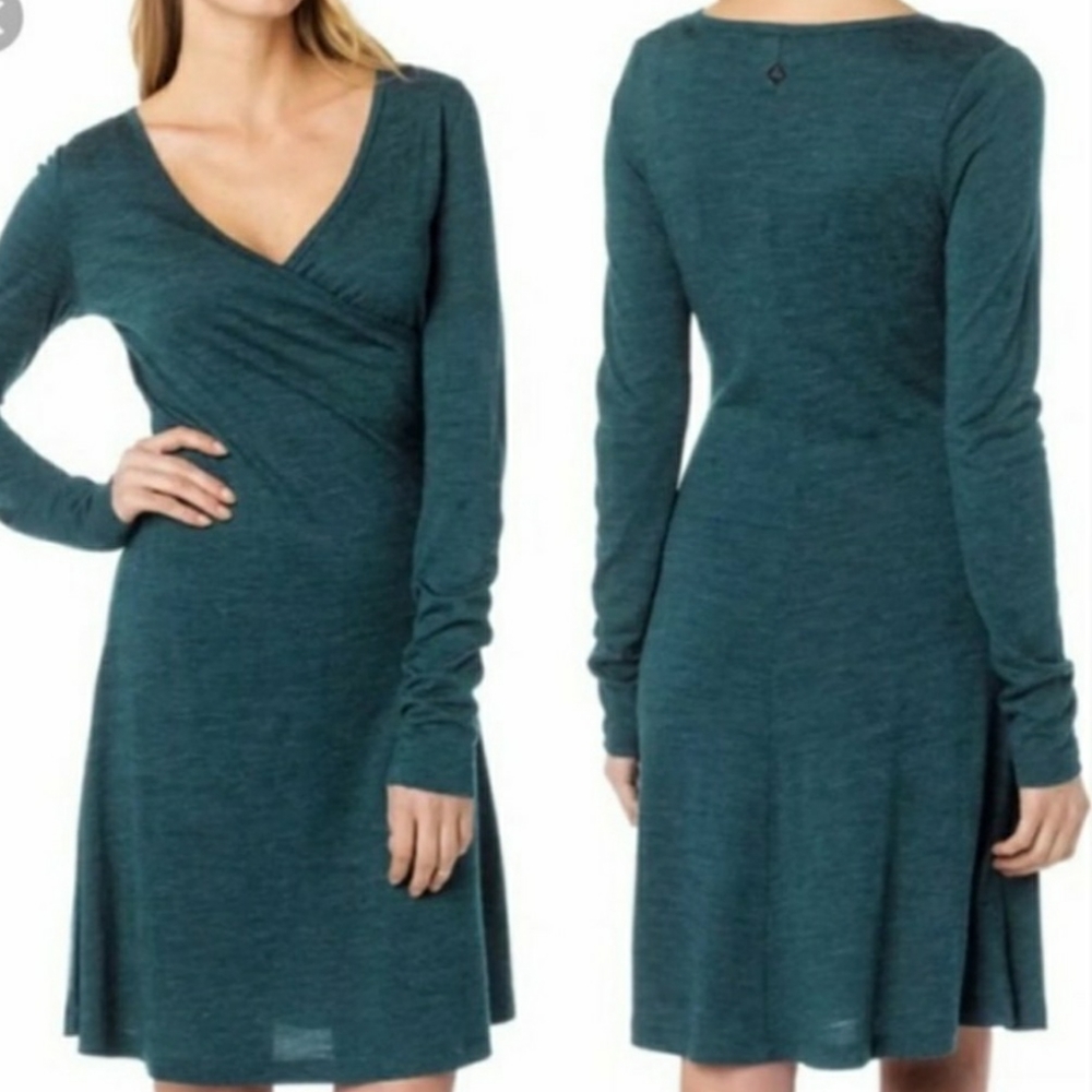 PRANA NADIA LONG SLEEVE WOOL BLEND DRESS MEDIUM
